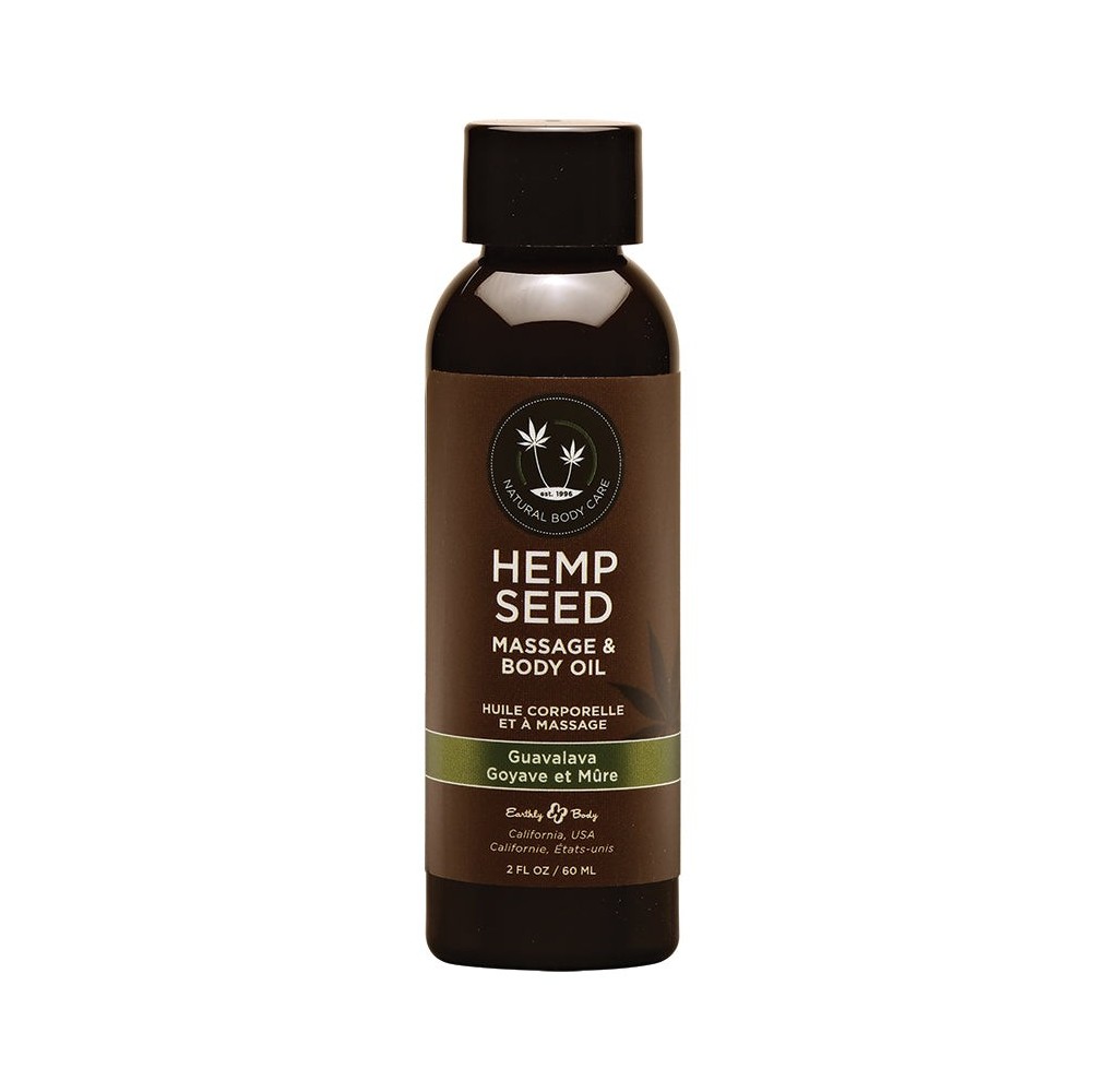 Earthly Body Hemp Seed Massage Oil-Guavalava 2oz
